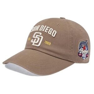 MLB Tan Embroidered Baseball Cap with Excellent Condition